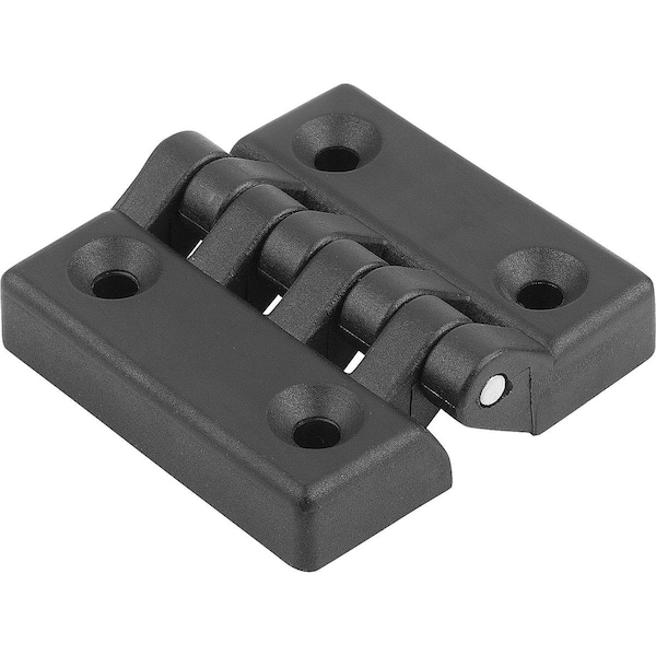 Hinge W. Fastening Hole 64X64, Thermoplastic Black, Comp:Steel, A1=20, A2=20, A3=32, A4=32